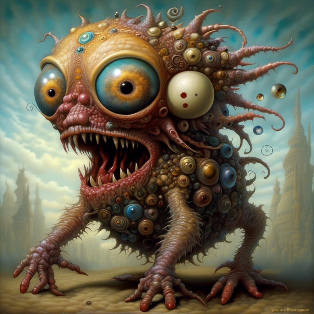 Hypersurreal Creature Concept Art in Psychedelic Style