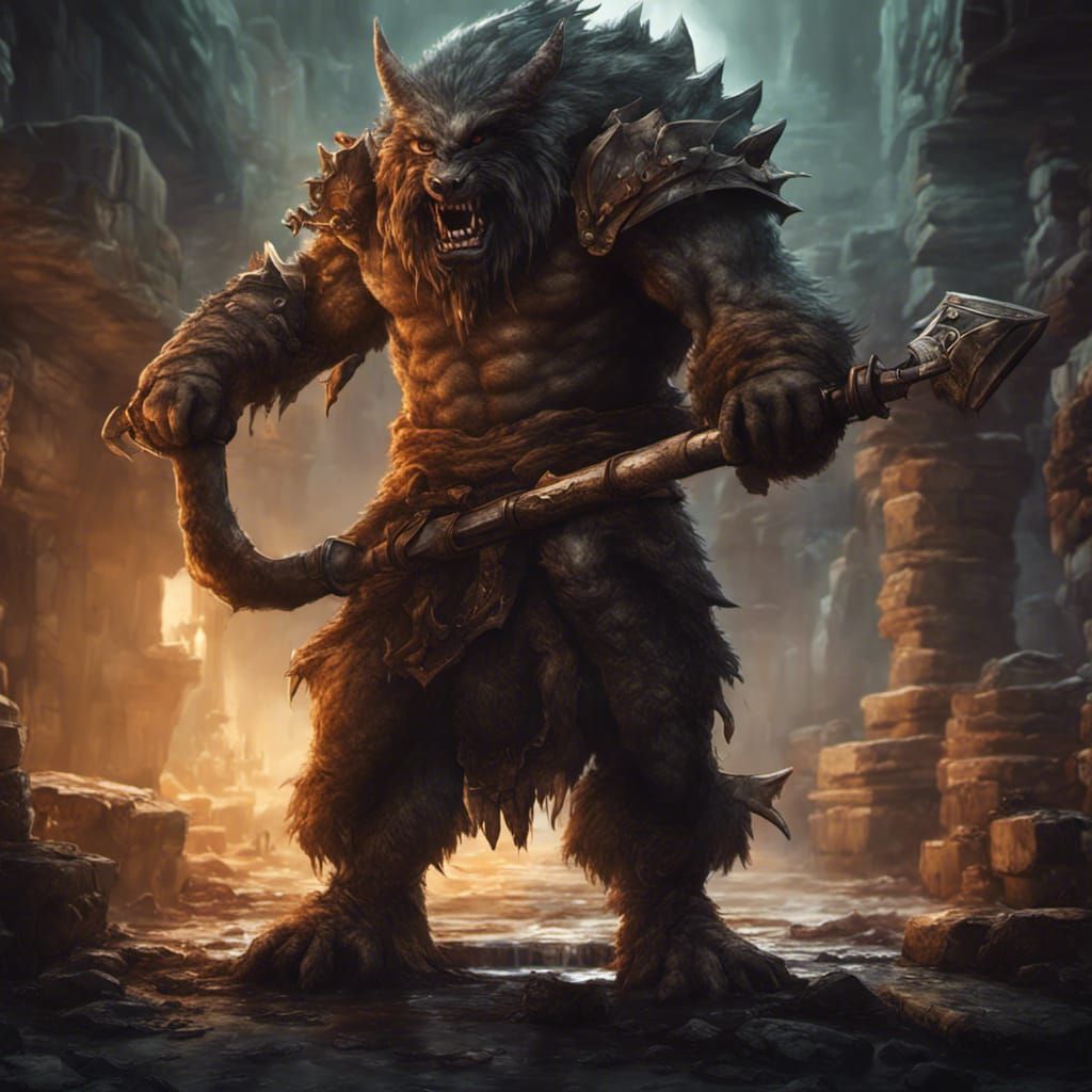 Bugbear Barbarian Battles Giant Slug in Sewer