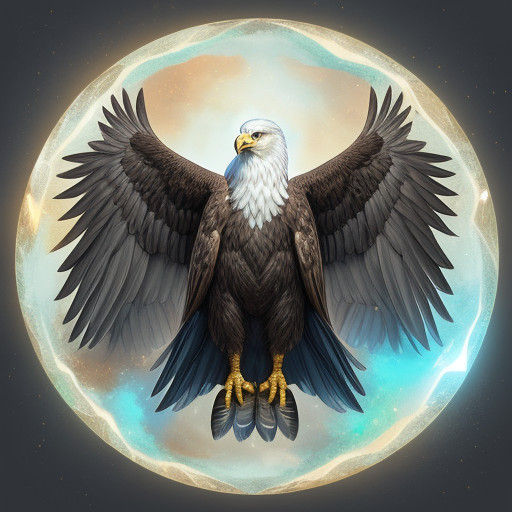 Majestic Opal Eagle Shines with Ethereal Aura