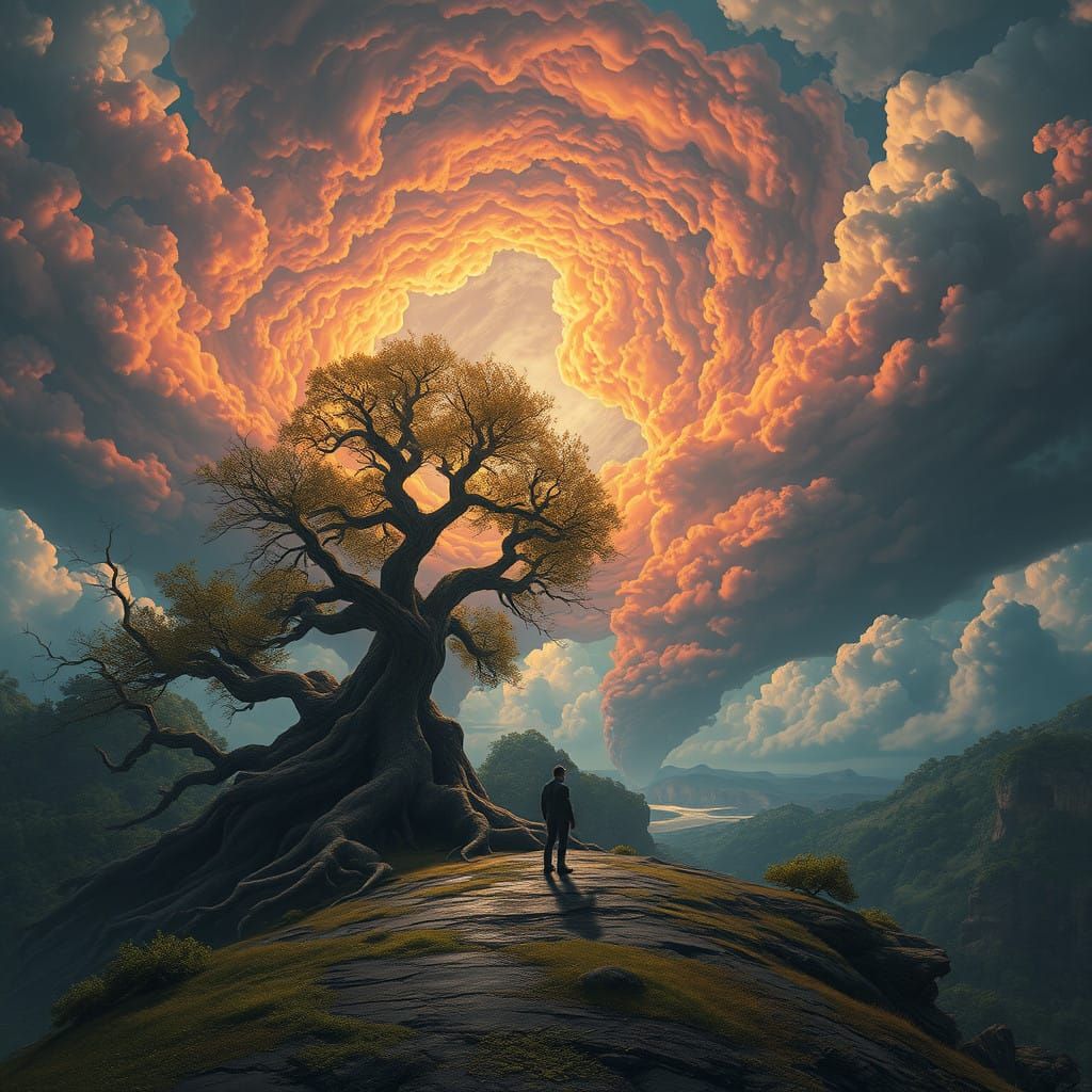 Mystical Realm Unveiled: A Symbolic Odyssey in Vibrant, Swir...