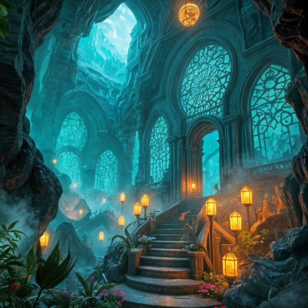 Ethereal Fantasy Realm in Vibrant Colors