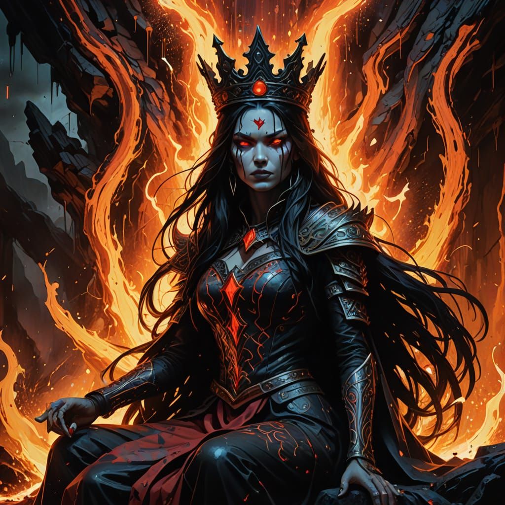 Graffiti Sorceress Casts Fiery Spell