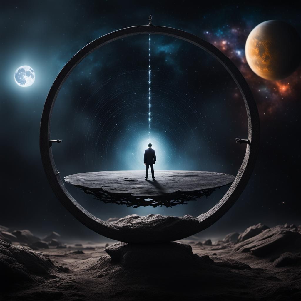 Cosmic Balance of Light and Dark, Digital Art