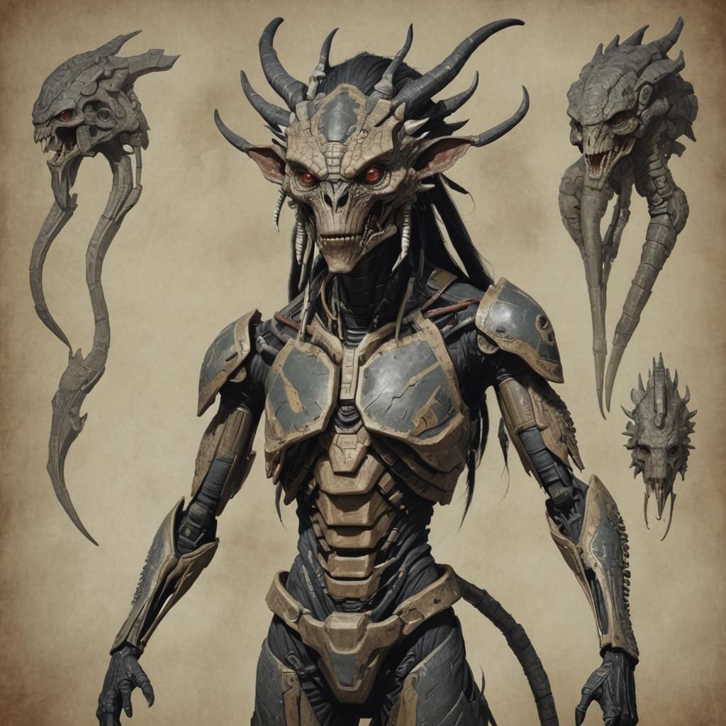 Half Yautja Half Human Hybrid Portrait