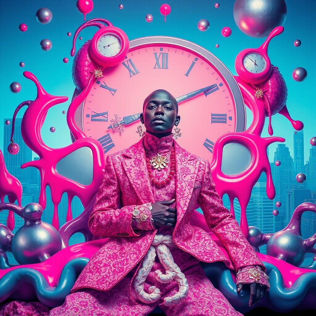 Surrealist Rebellion in Neon Hues