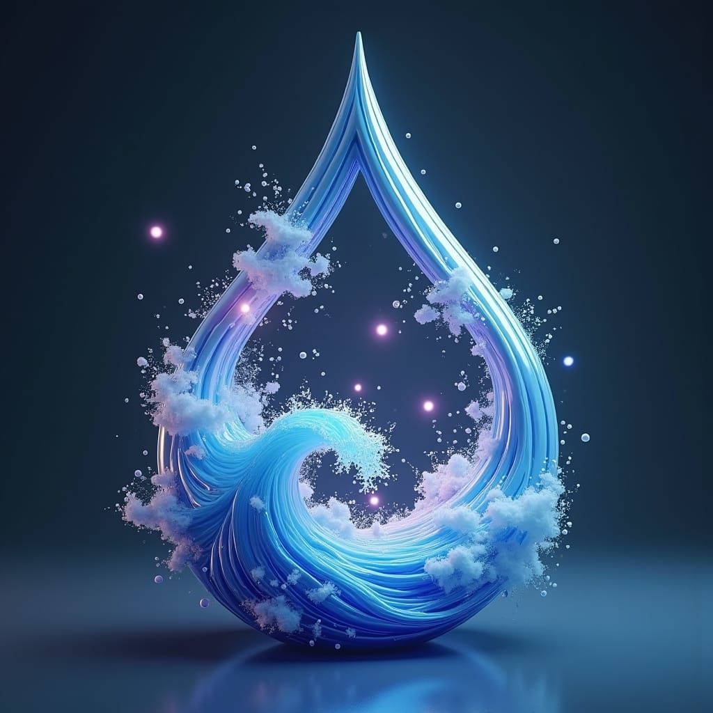 Futuristic Logo Concept with Wind, Water, and Electrical Des...