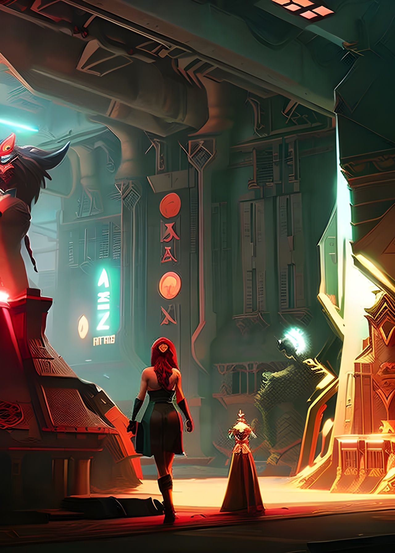 Medusa and Fox-Girl at Comic-Con, Digital Art