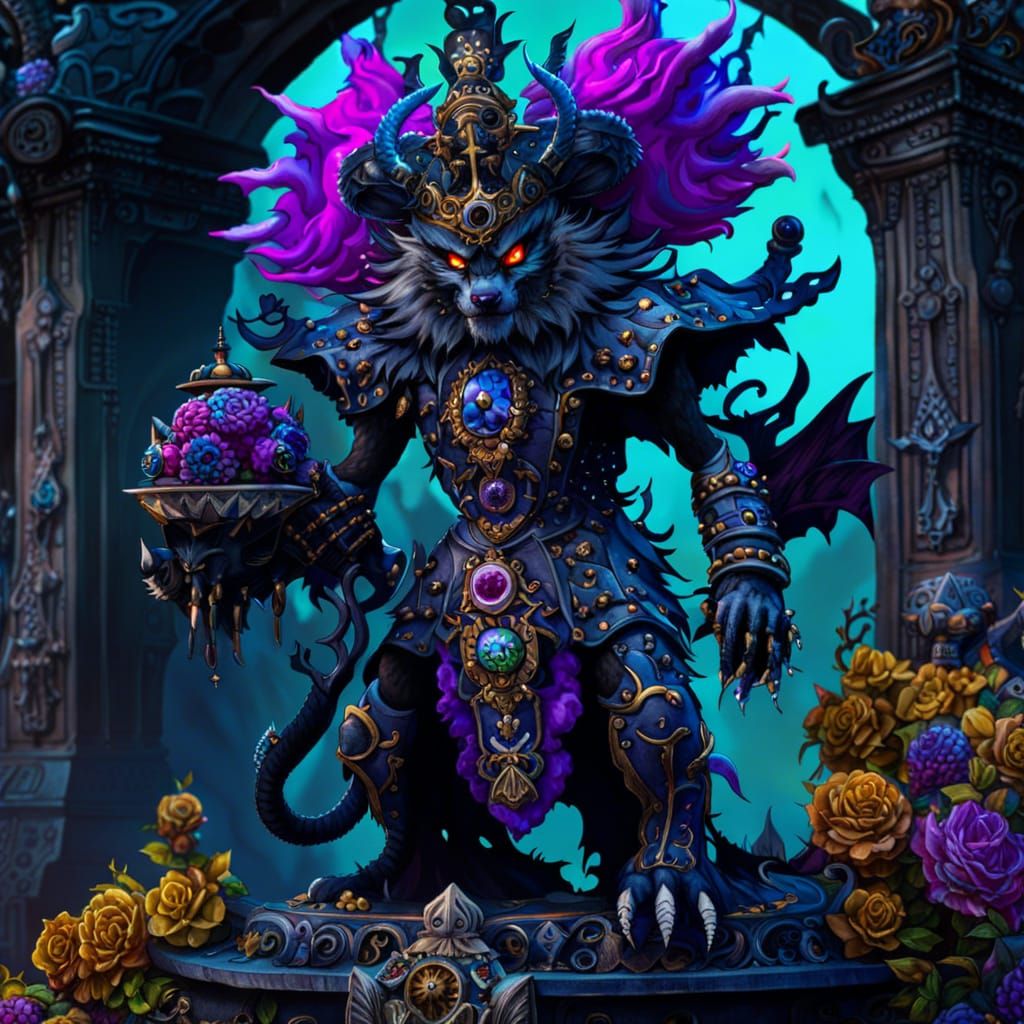 Rococo Gothic Gabumon Sorcerer in Graveyard