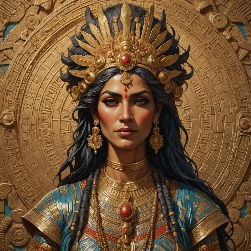 Sumerian Goddess Reimagined in Ancient Mesopotamian Splendor