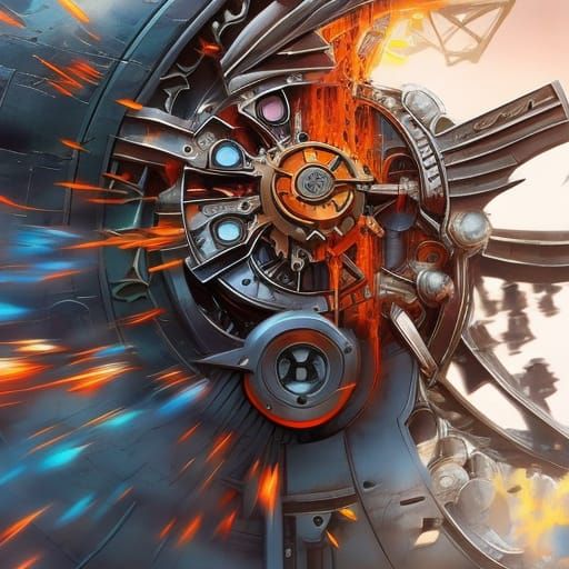 Intricate Clockwork in Hyperrealistic Splash Art