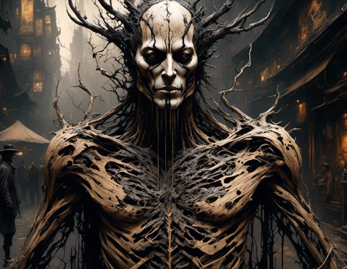 Hyperrealistic Undertaker in Dramatic Lighting