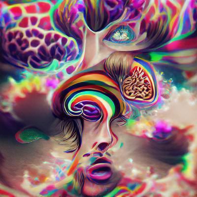 Abstract Psychedelic Mindscape in Vibrant Colors
