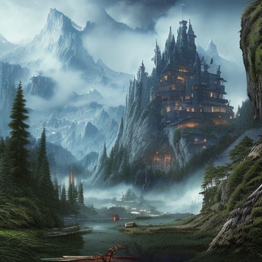 Epic Castle Siege at Midnight: Digital Matte Painting
