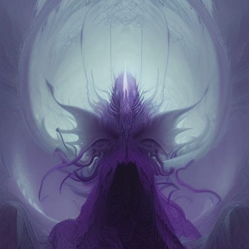 Purple Dragon Portrait in Eldritch Style