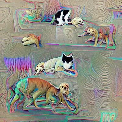 Cartoon Cat and Dog Illustration