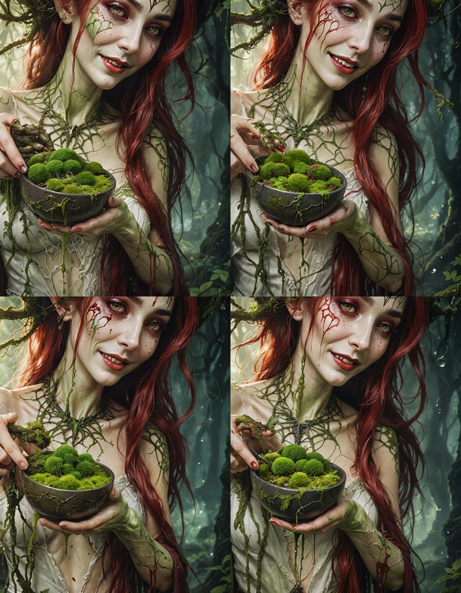 Ethereal Elven Woman Covered in Moss