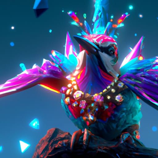Diamond Bird Fantasy Concept Art in 8k