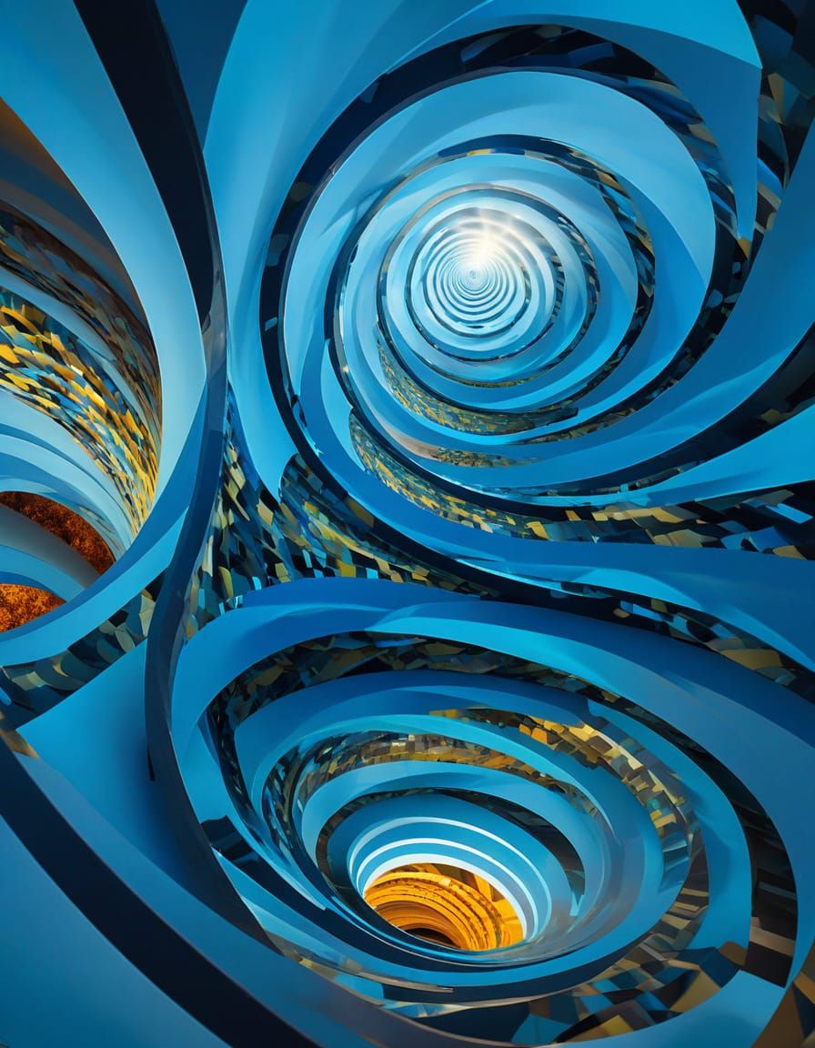 Surreal Optical Illusion in M.C. Escher Style