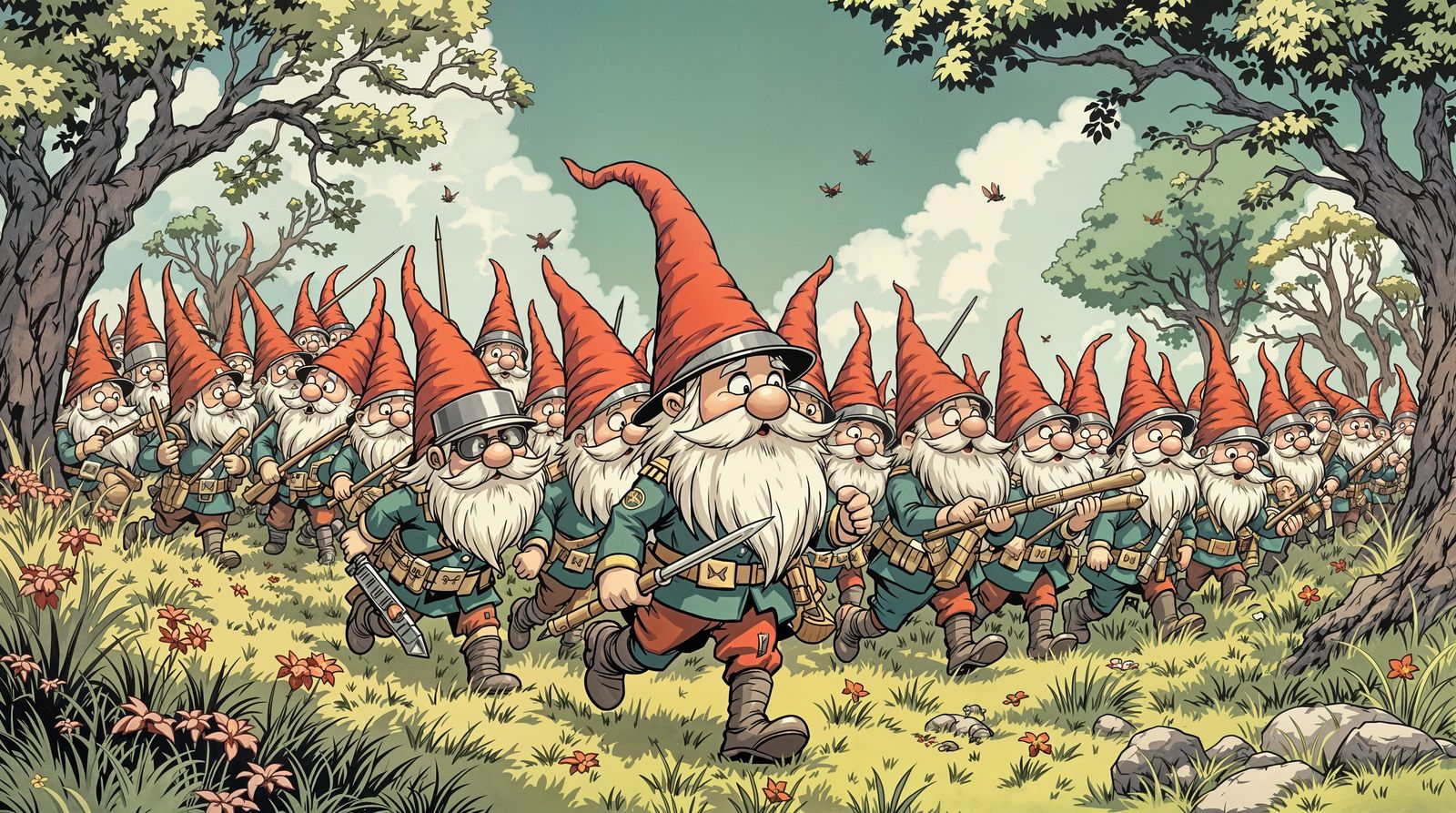 Gnome Army Marches to War in Fairytale Comic Art