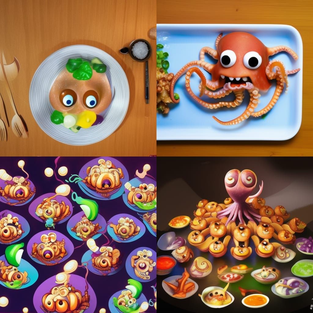 Octopus Cooks Takoyaki: 3D Animated Style