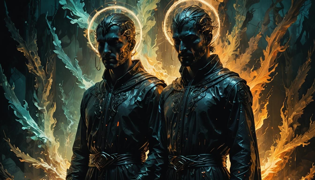 Surreal Double Exposure Portrait in Abstract Impressionism