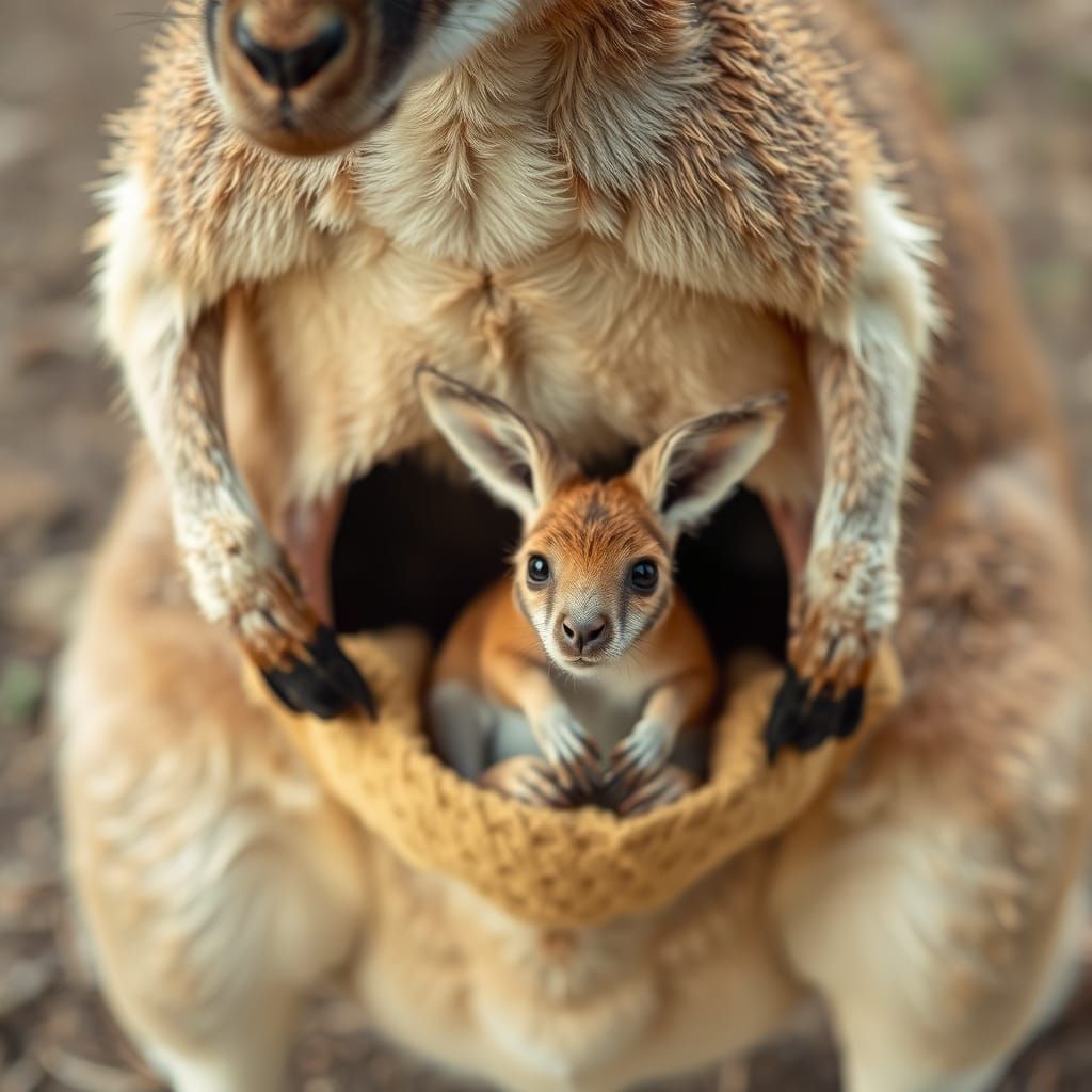 Kangaroo's Pouch: A Tiny Room with Baby