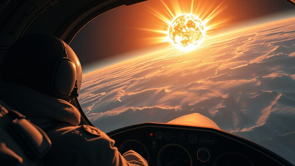 Aircraft Cockpit View: Sun Supernova to Black Hole