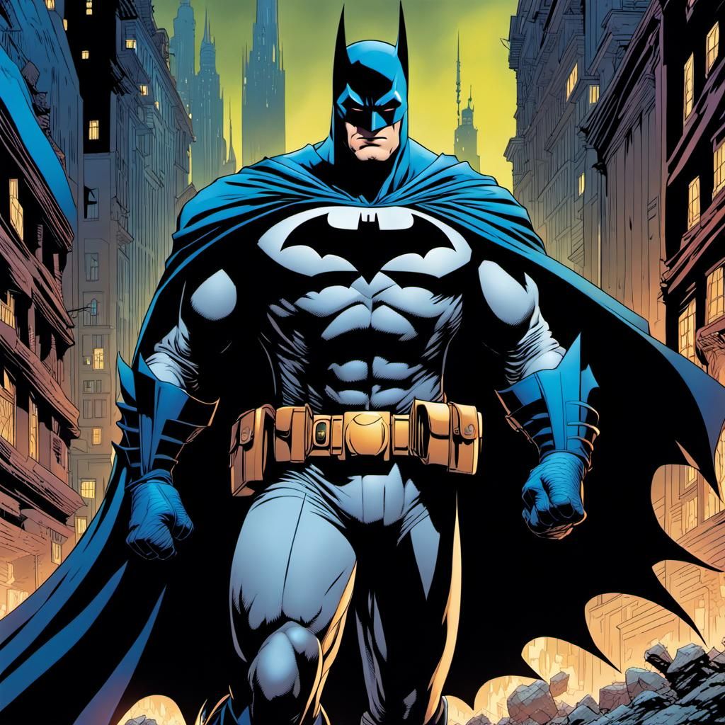 Batman Cel-Shaded Comic Book Illustration