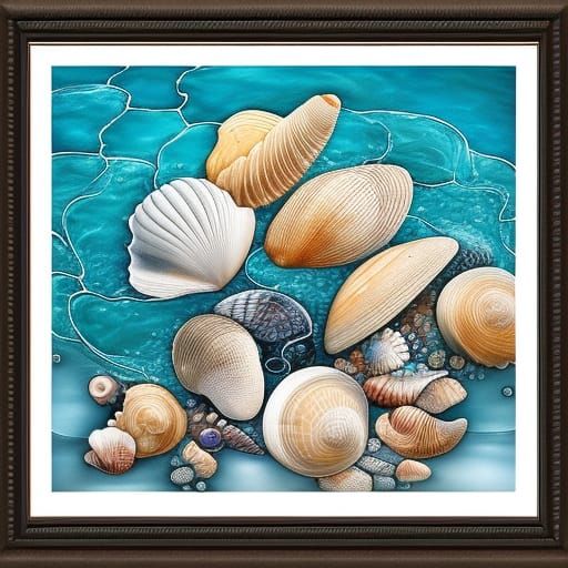 Cracked Sea Shells Abstract Diamond Painting