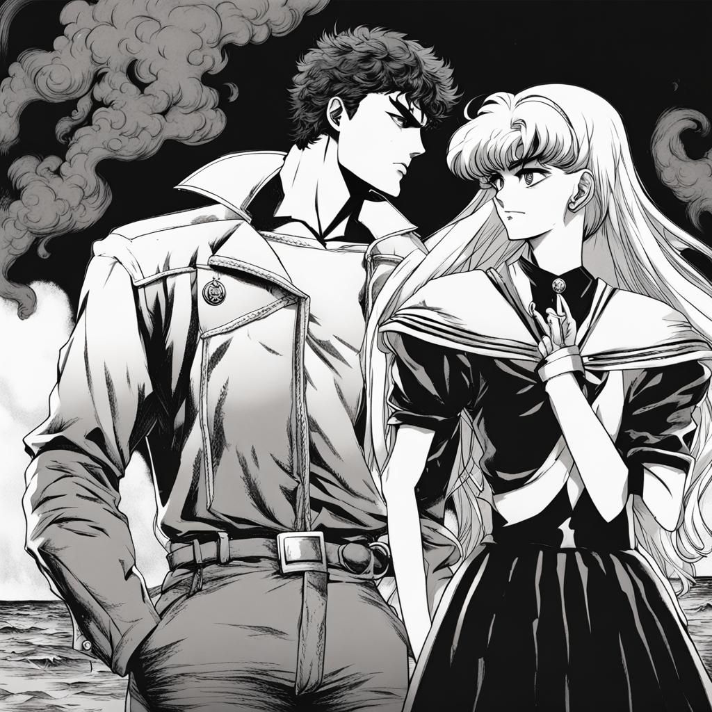 Berserk and Sailor Moon Smoking: Manga Art