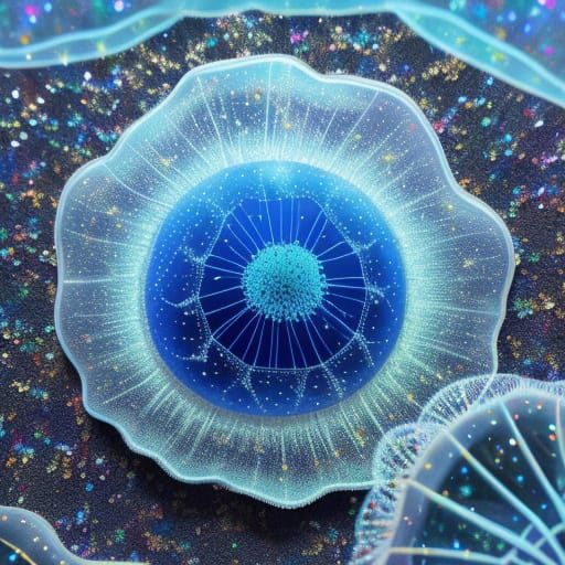 Realistic Jellyfish Close-Up with Sparkles