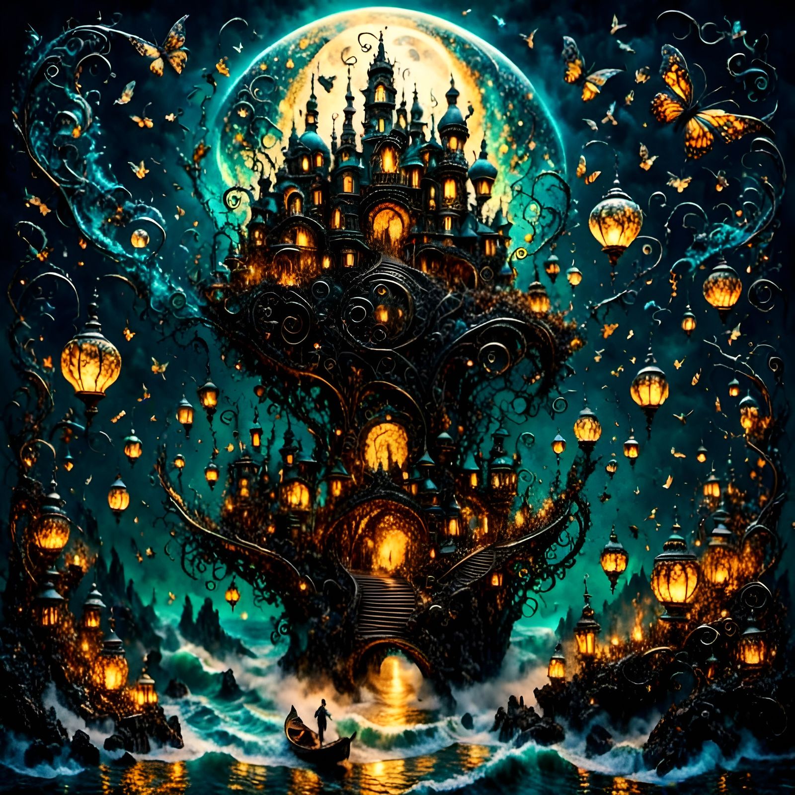 AI Generated Zentangle Style Madness Artwork