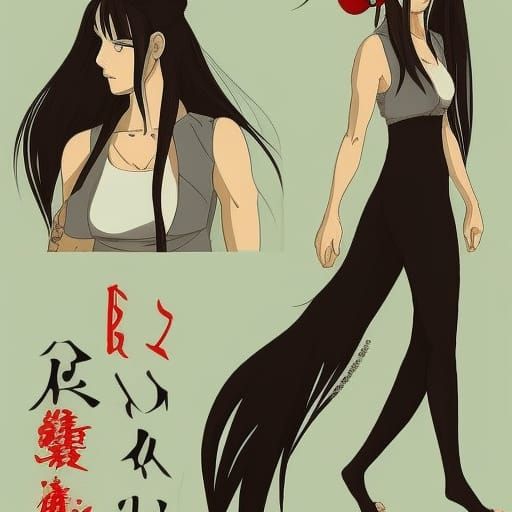 Anime Woman with Piercing Eyes in Studio Ghibli Style