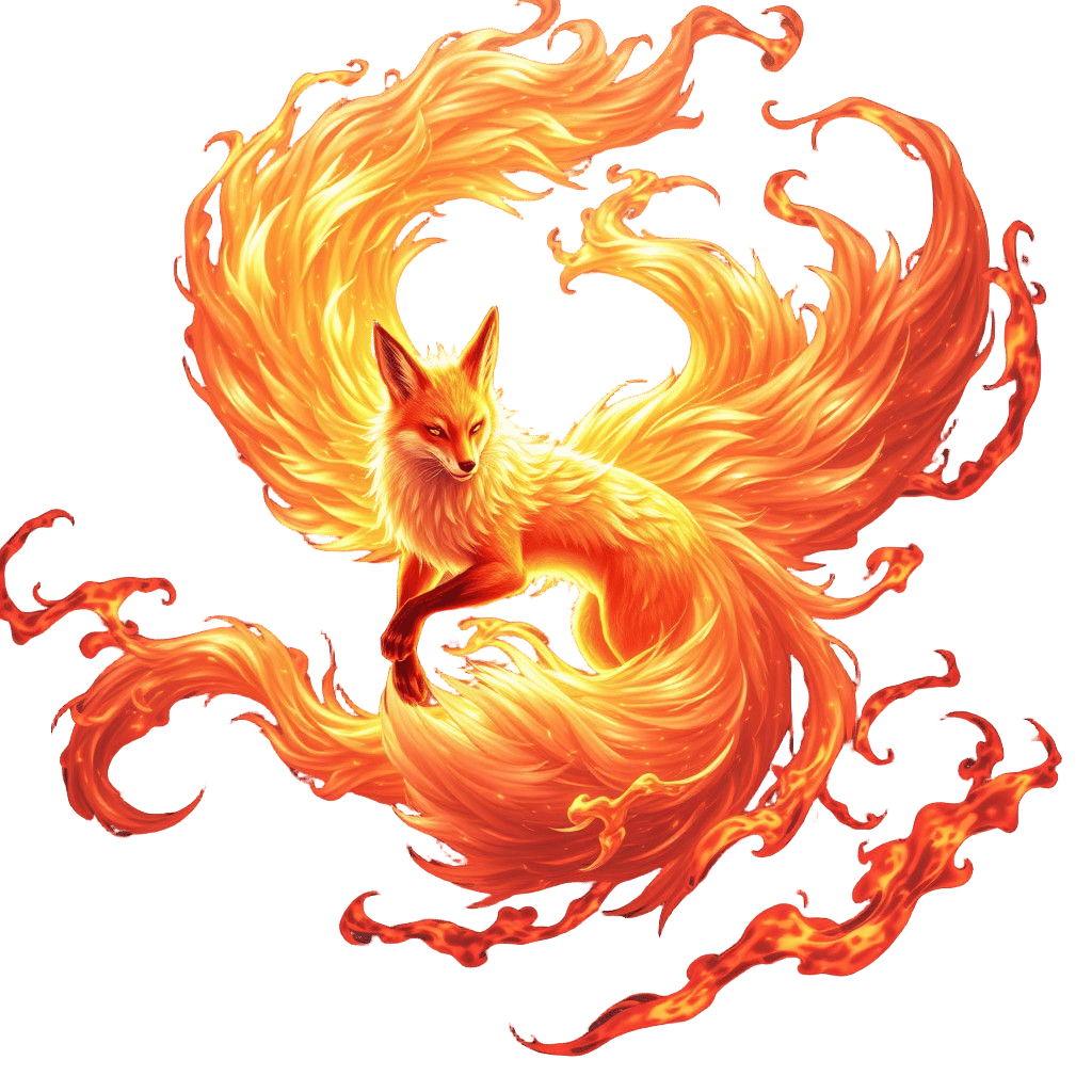 Flaming Nine-Tailed Fox: Anime-Inspired 3D Art