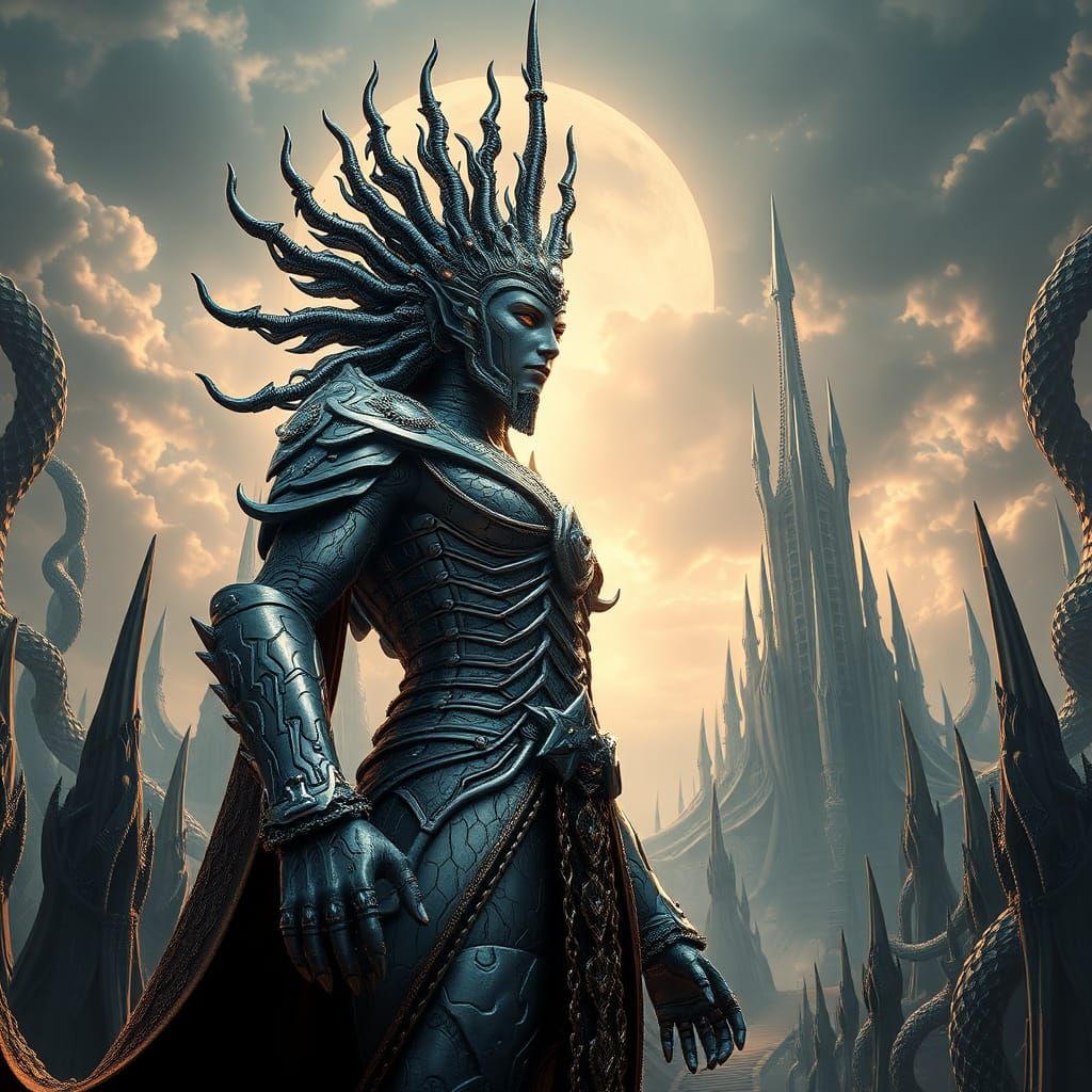 Iranian Metal God Kshatra Vairya in Digital Painting