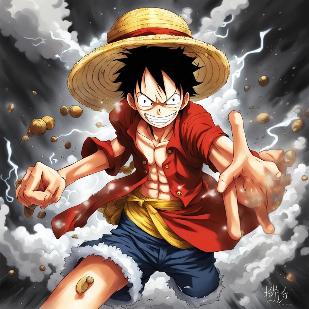 Luffy in Anime Battle Scene