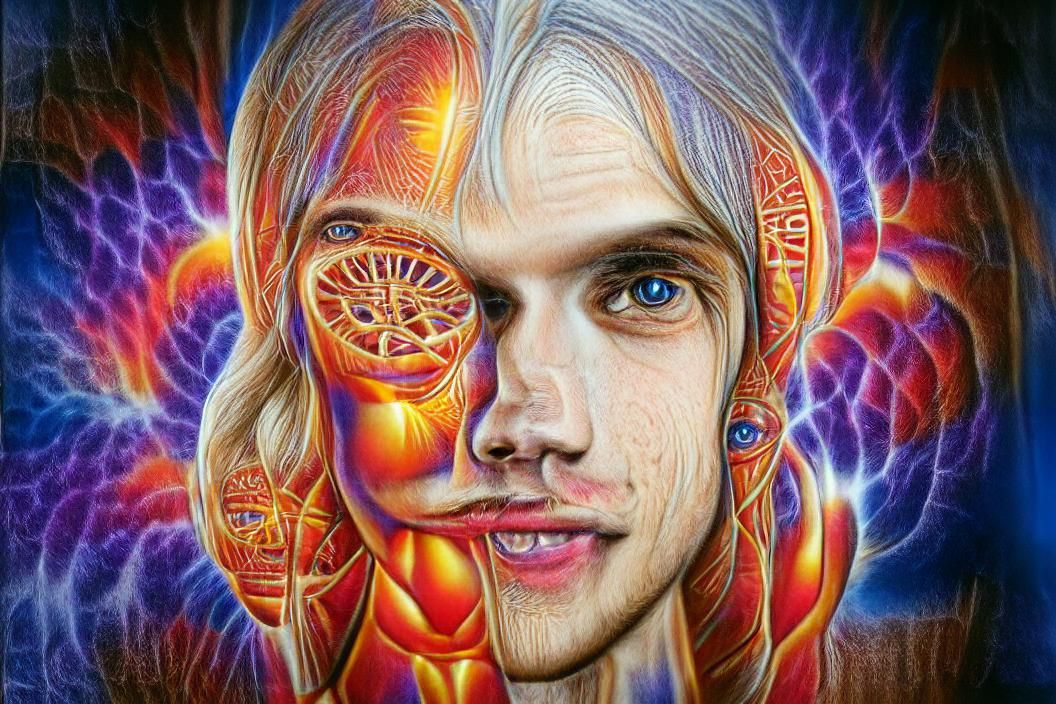 Psychedelic Portrait in Visionary Art Style
