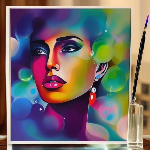 Beautiful Woman Portrait with Chemistry Diagram