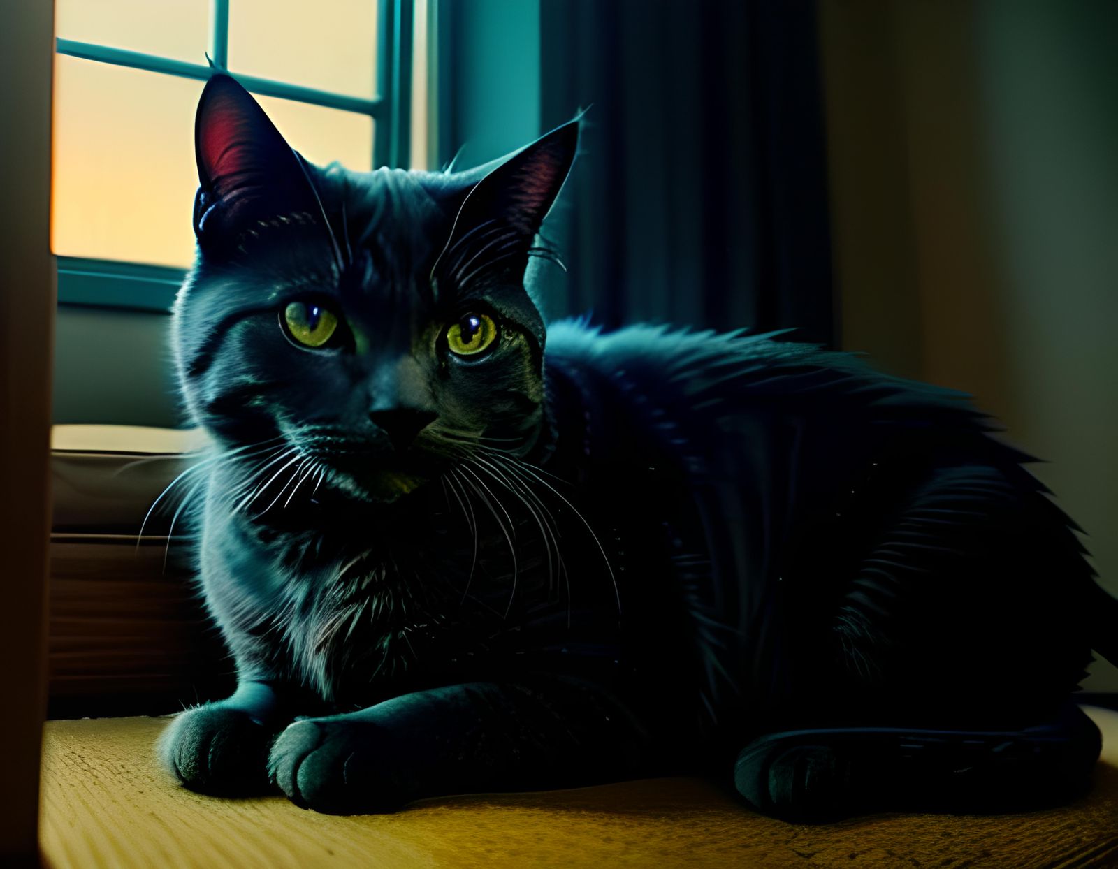 Dramatic Portrait of a Chartreux Cat