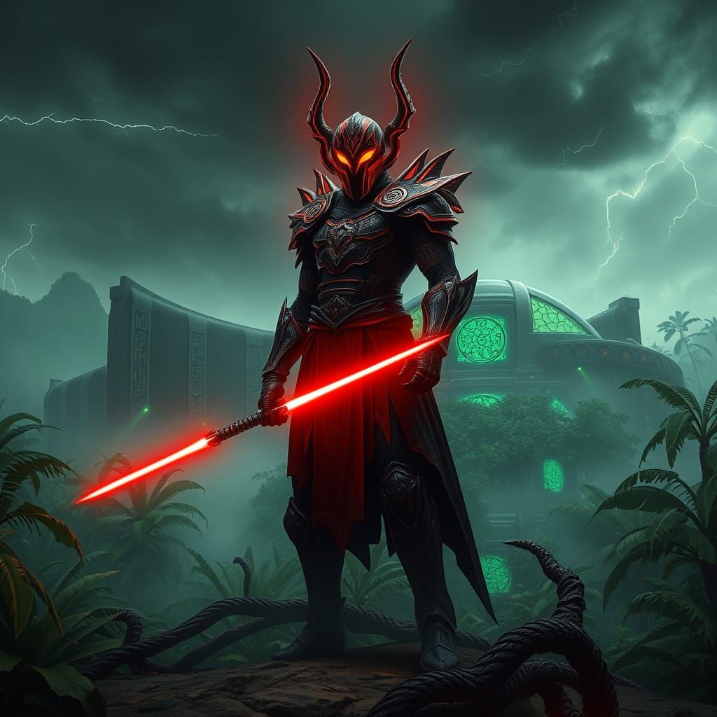 Cyberpunk Warlord Dominates Jungle Plateau