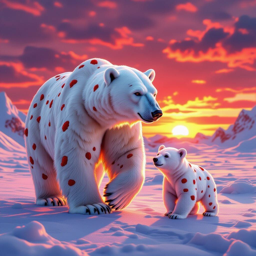Strawberry Ice Cream Polar Bears in Cookie World