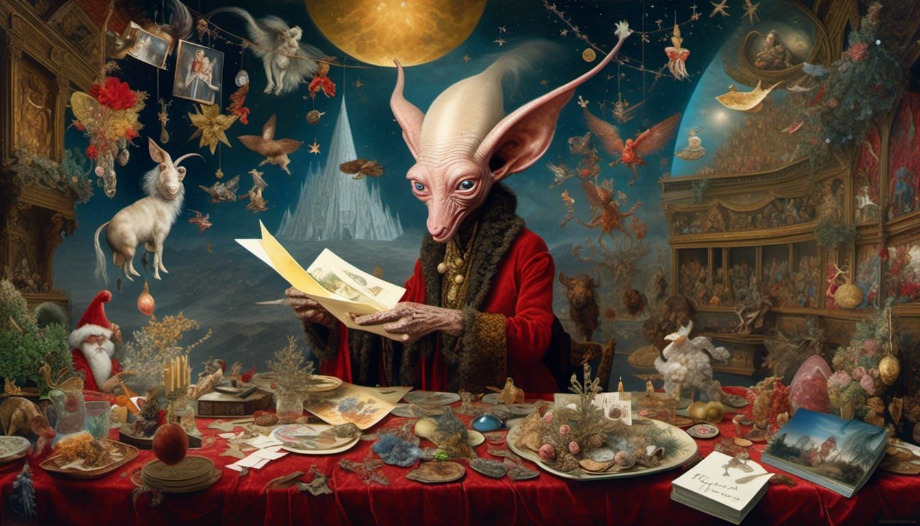 Tuvok Celebrates Trekmas in Surrealist Sci-Fi Style