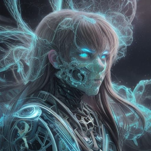 Lovecraftian Celestial Horror in Biomechanical Style