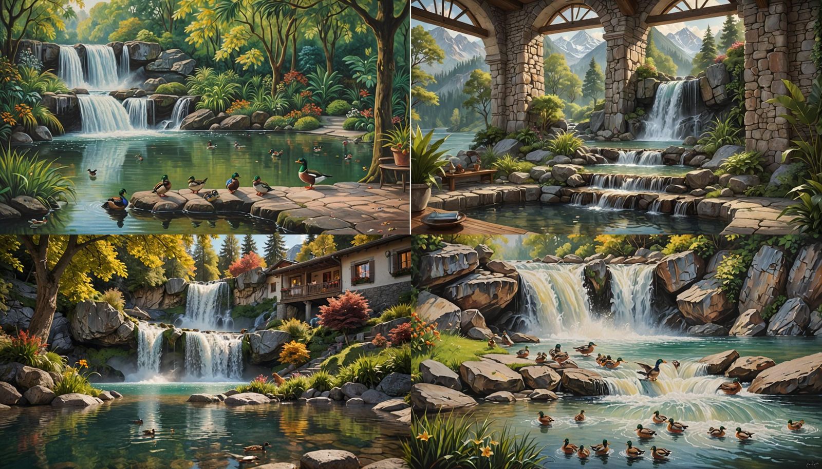 Surreal Waterfall Painting Flows Into Living Room