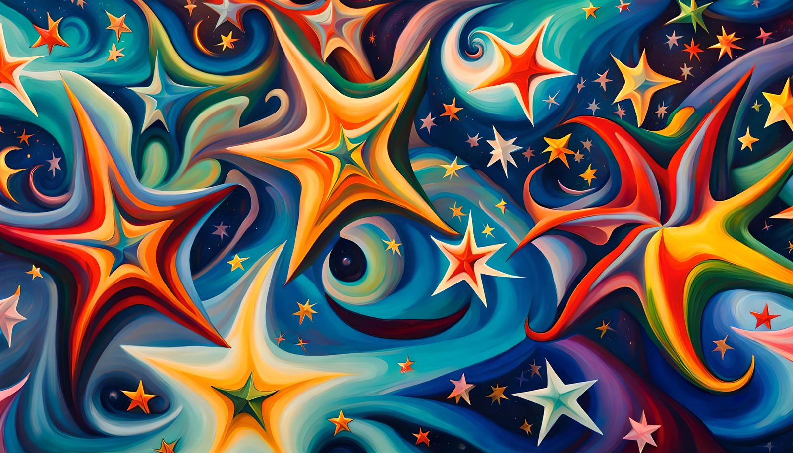 Abstract Star Cluster Formation in Expressionist Style