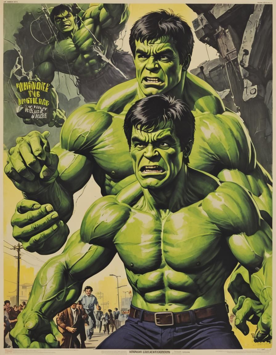 1966 The Incredible Hulk Retro Movie Poster