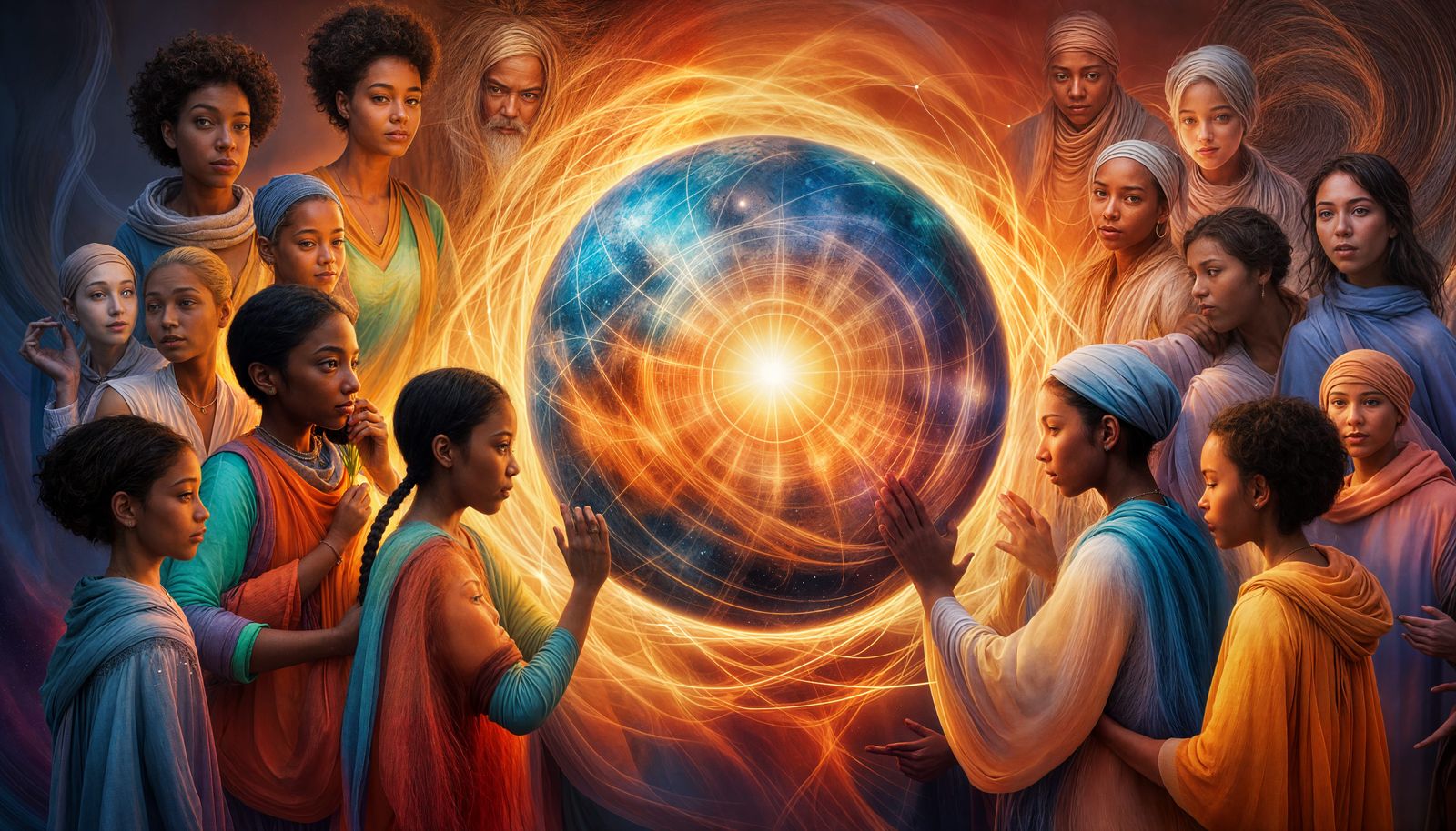 Diverse Hearts United in Glowing Harmony