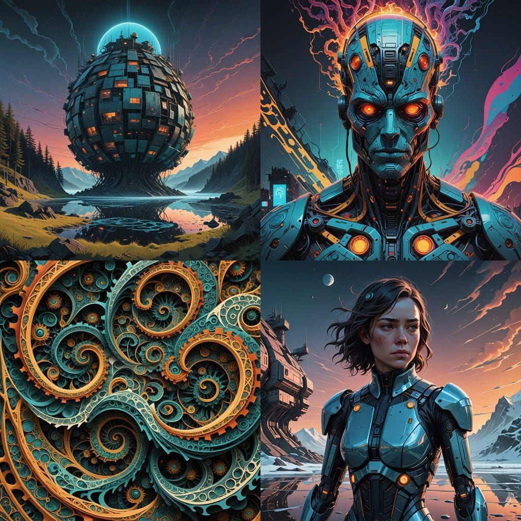 Surreal Stomach Ache in Abstract Fractal Style