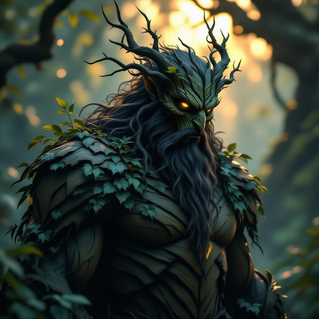 Majestic Forest Monster in Dark Fantasy Realm