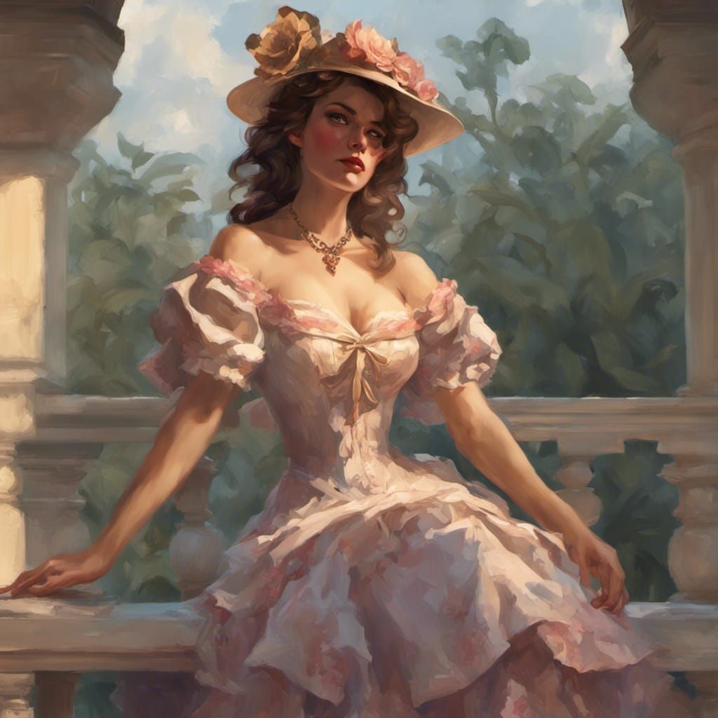 Romantic Southern Belle Portrait in Civil War Style